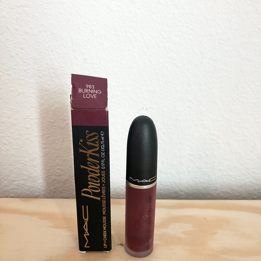Mac Powder Kiss Liquid Lipcolour BURNING LOVE #983 - Full Size 5mL / 0.17 Oz